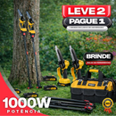 Motosserra Elétrica Portátil Com 4 Baterias 21v Bivolt + BRINDE: Bolsa de Ferramentas Multiuso - COMPRE 1 LEVE 2